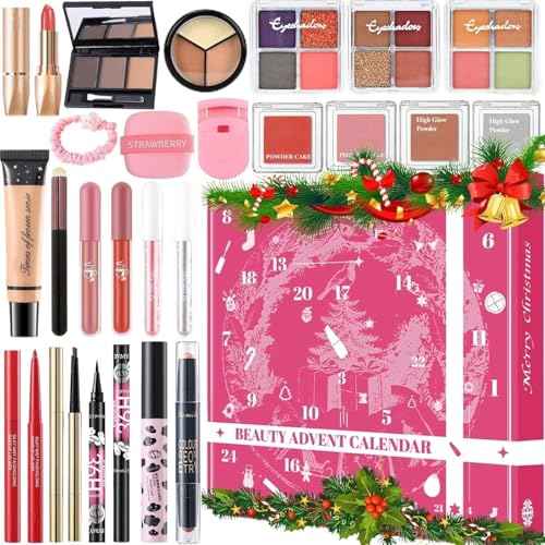 Makeup Advent Calendar 2025 for Women & Teen Girls, 24 Days Christmas Countdown Calendar Beauty Gift Set, 2025 Xmas Gift Surprise Box Calendar Full Makeup Kit