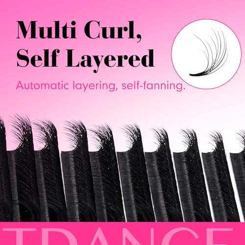 TDANCE Easy Fan Lash Extensions 3D Volume Lash Extensions Easy Fan Lashes Self Fanning Eyelash Extensions(0.07-CC,8-15mm)