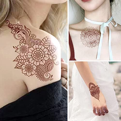 Henna Temporary Tattoo Stickers - 10 Pack Lace Designs