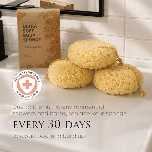 Spongentle Dual Texture Loofah Sponge - 3 Pack Bath Scrubber