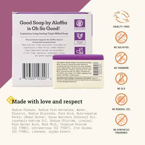 Alaffia Lavender Good Soap Value Pack 4 Count, 20 OZ