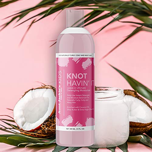 Aunt Jackie's Kids Knot Havin' It Leave-In Ultimate Detangling Hair Moisturizer for Naturally Curly, Coily and Wavy Hair, 12 oz