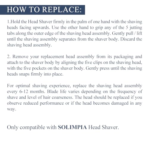 SOLIMPIA Magnetic Shaving Head, Replacement Head Only