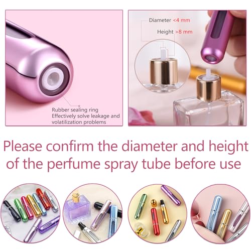 Mini Perfume Refillable Travel Spray Bottles 5ml Set - Leakproof & Portable