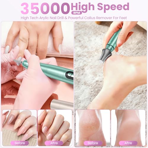 Hoxida Cordless Nail Drill 35000RPM Professional Electric Manicure Pedicure Kit