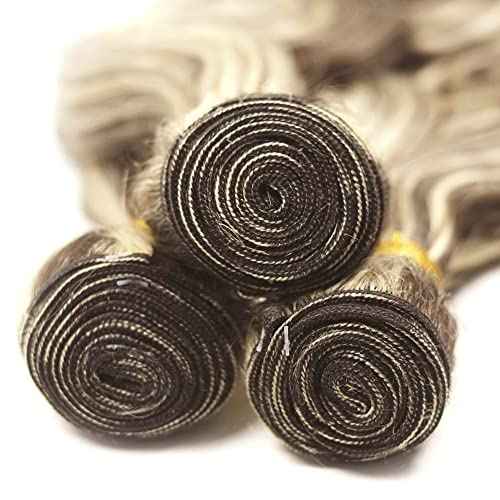 Blonde Bundles Human Hair Body Wave Bundles 24 26 28 Inch Unprocessed Brazilian Virgin Remy Hair 3 Bundle P4/613 Brown Straight Human Hair Extensions 50 Gram Per Bundle