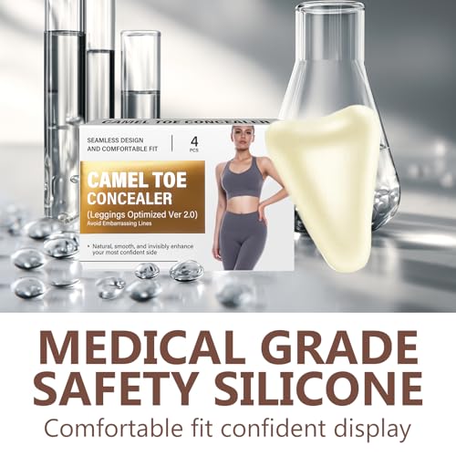Camel Toe Concealer, 4 Pack Reusable Invisible Coverage for Activewear, Swimsuits & Tight Clothing - Seamless, Waterproof & Breathable Coverage to Hide Awkward Lines