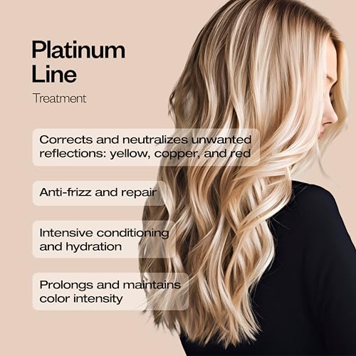 abril et nature - Platinum Professional Mask - For Blonde, Bleached, Highlighted, and/or Gray Hair - Violet Toner - Goodbye Yellow Tones - Platinum Appearance - 1000 ml