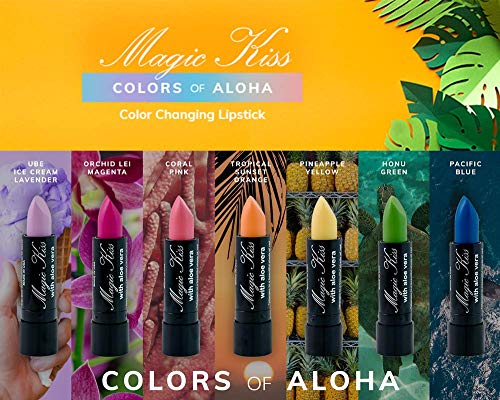 Magic Kiss Lipstick Set Aloe Vera Color Changing 6 Pack MADE IN USA (Yellow)