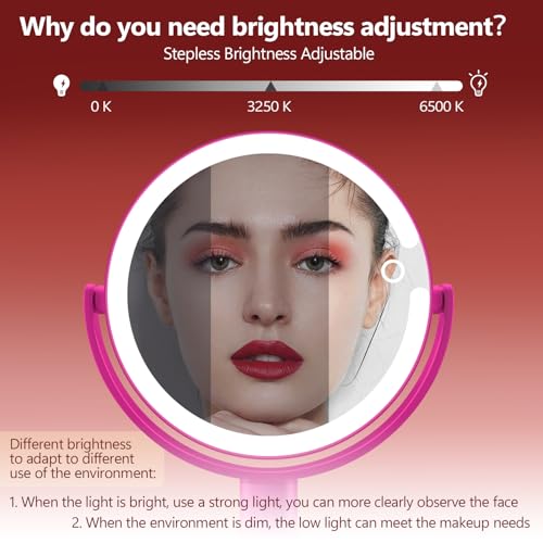 MIYADIVA 20X Magnifying Makeup Mirror with Lights - Dual Sided