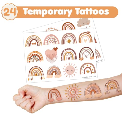 Boho Rainbow Party Set - 48 Temporary Tattoos & Slap Bracelets