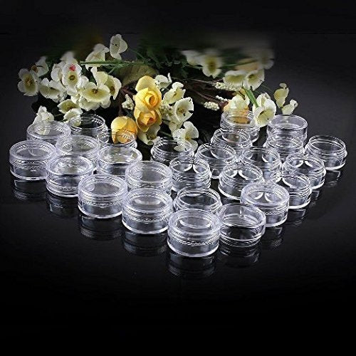 3g Clear Plastic Cosmetic Jars - Reusable Eye Shadow & Makeup Containers (50 pcs)