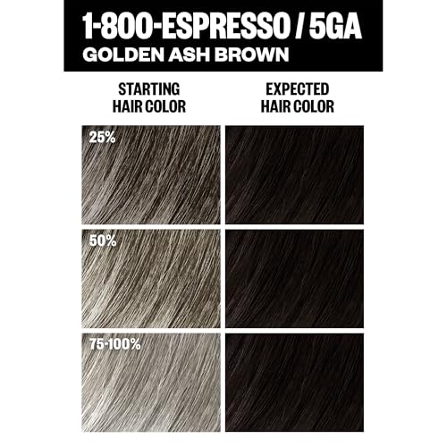 IGK Permanent Hair Dye Color Kit | 5GA1-800 Espresso - Golden Ash Brown | 100% Gray Color Coverage + Strengthen + Shine | Ammonia Free