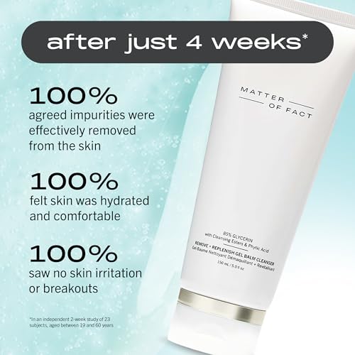 MATTER OF FACT Remove + Replenish Gel Balm Cleanser, Ultra-Gentle, Purifying Makeup Remover with Skin Barrier Support, 150mL / 5.0 Fl Oz