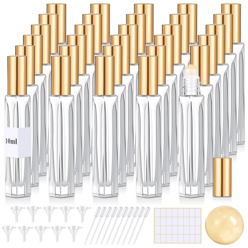 Citrine Crystal Roller Bottles 10ml - 30 Pack Essential Oil Refillable