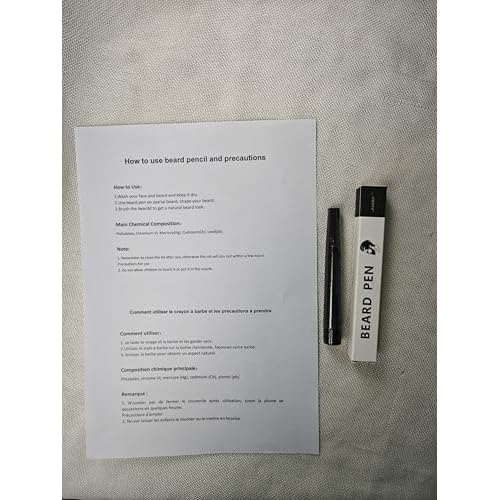 Beard Pencil Filler for Men - Sweat Proof, Water Resistance, Long Lasting & Natural Finish barber Pencil, Mustache Repair Shape (BLACK)