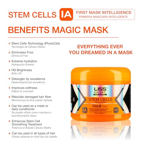 Liss Expert Stem Cells Hair Smoothing Treatment & Magic Mask Set - 2 Pack (8.45 oz each) for Repair & Nourishment