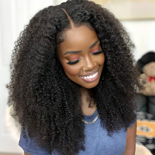 Ladoux 13x6 Kinky Curly Lace Front Wig - 180% Density, 14 Inch