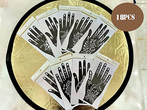 18 Sheet Henna Stencil Set - Indian & Arabian Tattoo Templates