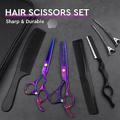 JASON 10-Piece Hair Cutting Scissors Set - Professional Barber Shears
