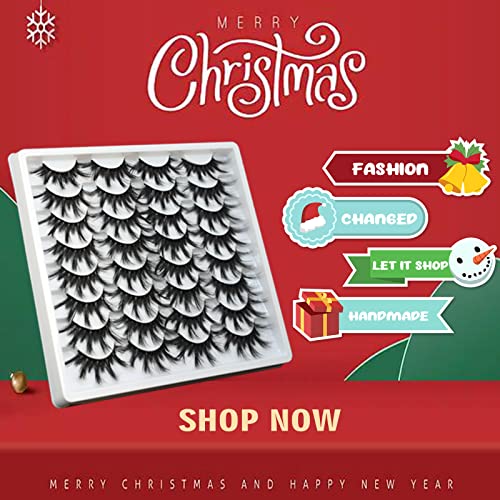 25MM Faux Mink False Eyelashes - 16 Pairs Dramatic Fluffy Lashes