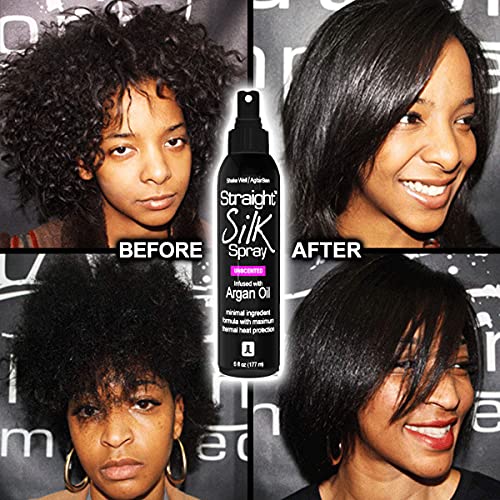 Straight Silk Spray with Moroccan Argan Oil - Heat Protectant 6oz
