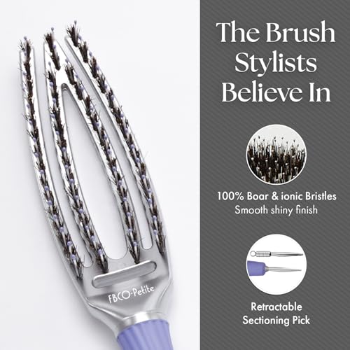 Olivia Garden Curved Vented Paddle Hair Brush with Ionic & Boar Bristles for Styling & Blow Drying