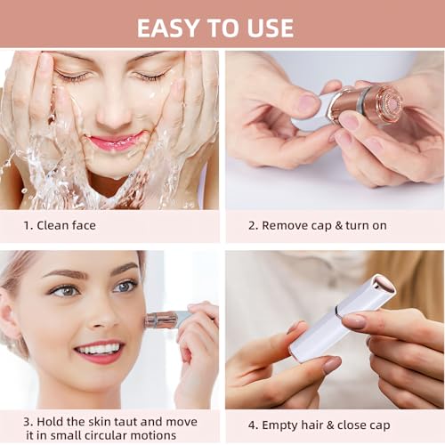Rechargeable Facial Hair Remover for Women with 2 Replacement Heads