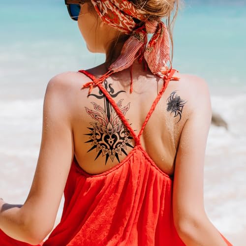 8-Sheet Waterproof Temporary Tattoos - Realistic Designs for Men & Women