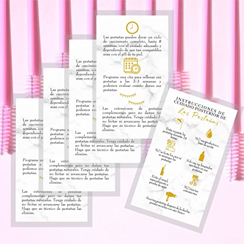Spanish Lash Aftercare Cards 50pk | Eyelash Extension Supplies