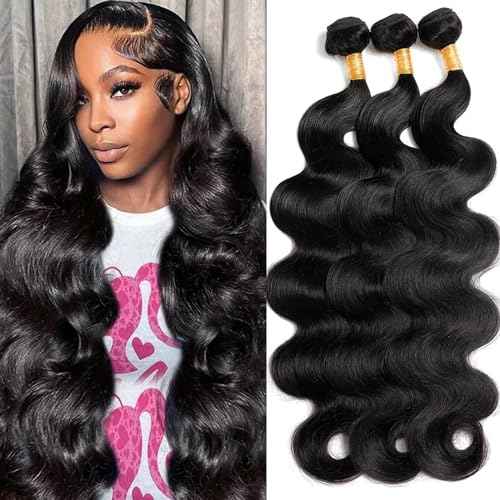12A Human Hair Bundles 20 20 20 Inch Body Wave 100% Unprocessed Brazilian Virgin 3 Bundles Double Weft Body Wave Natural Black