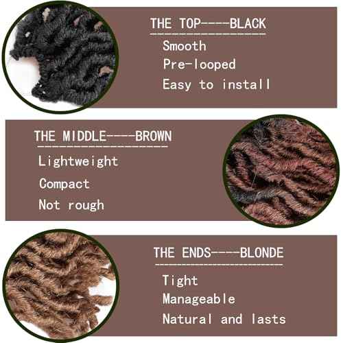 Faux Locs Crochet Hair 10 Inch 6 Packs 3 Tone Ombre Blonde Goddess Locs Crochet Hair for Black Women, Prelooped Gypsy locs Crochet Hair for kids Wavy Dreadlocks Crochet Hair Extensions, 1B/30/27