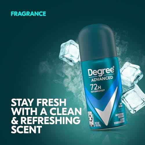 Degree Men¡¯s Travel Deodorant Antiperspirant 3-Pack ? 72H Advanced Protection Dry Spray, Cool Rush Scent, 1 Oz Ea
