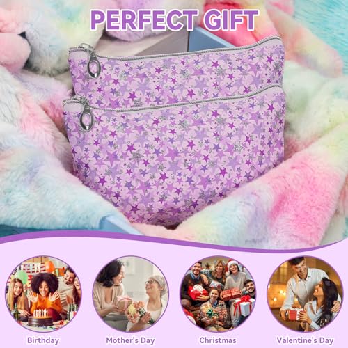 12pcs Women’s Makeup Bags Set - Purple Waterproof Travel Cosmetic Pouches