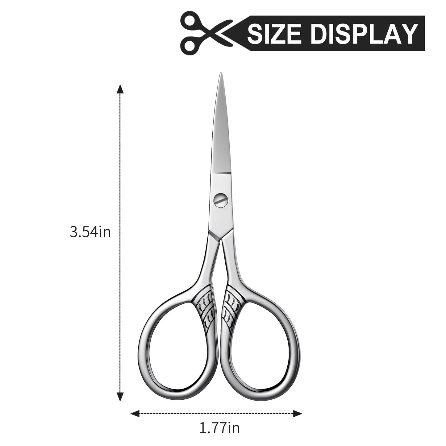 Professional Grooming Scissors, Small Scissors for Hair, Nose, Eyebrow Trimming, Facial, Mustache, Eyelashes. Precision Stainless Steel Scissors - Asontao (2Pcs Small scissors)