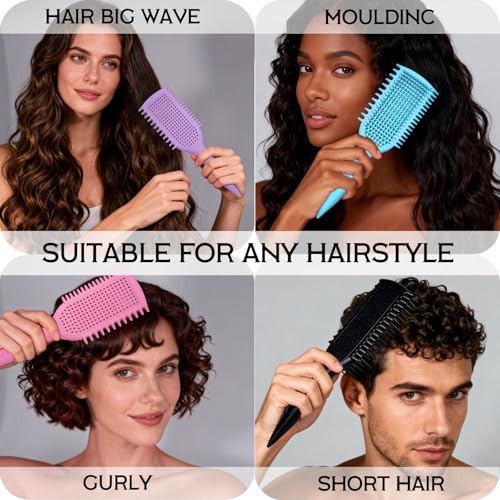 FJMYRXY 4-in-1 Detangler Brush Set for Curly Hair - Lightweight & Vented