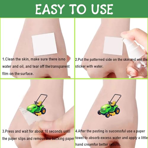 144 PCS lawn Mower Temporary Tattoos Stickers, lawn Mower Party Favors lawn Mower Birthday Party Decorations Supplies Gifts