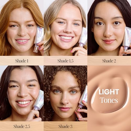 Naked Sundays BeautyScreen Peptide Foundation Tint - SPF 50 Tinted Sunscreen & Skincare Makeup with Zinc Oxide, Niacinamide - Lightweight Natural Coverage, 2.5 Light Neutral, 1.01 oz