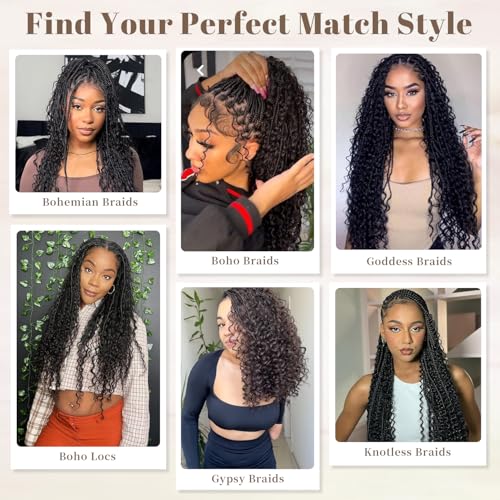 Biifoum Deep Wave Water Bulk Braiding Hair 18in Honey Blonde 2 Bundles, 200g