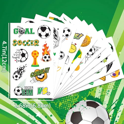 Soccer Temporary Tattoos for Kids - 100 PCS Party Favors