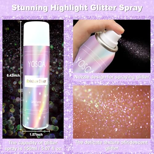 Yosca Body Glitter Spray 150ML - Holographic Hair & Skin Shimmer