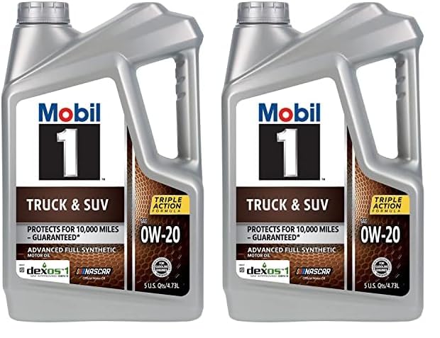 Mobil 1 Truck & SUV Full Synthetic Motor Oil 0W-20, 5 Quart (Pack of 2)