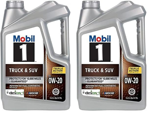 Mobil 1 Truck & SUV Full Synthetic Motor Oil 0W-20, 5 Quart (Pack of 2)