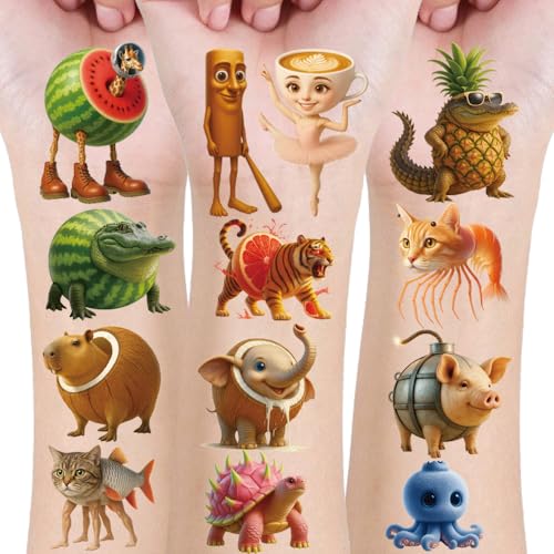 20 Sheets Italian Brainrot Temporary Tattoos