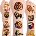 Lion Temporary Tattoo Stickers for Kids, 8 Sheets
