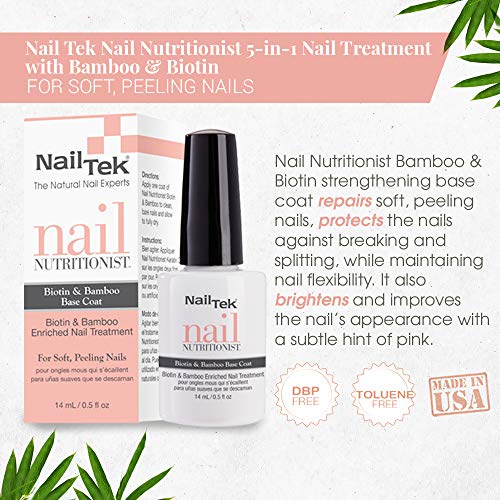 Nail Tek Bamboo & Biotin 5-in-1 Treatment for Soft & Peeling Nails, 0.5 oz