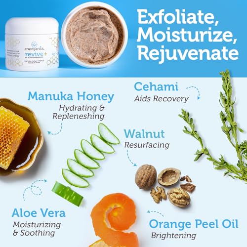 Manuka Honey Exfoliating Facial Scrub - Gentle Microdermabrasion 2oz