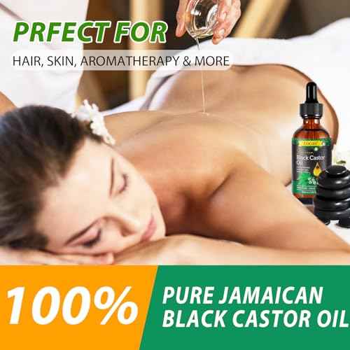 Uocasi 2Pack Jamaican Black Castor Oil, 100% Pure Cold Pressed in Glass Bottles, Body Massage, Hair Growth, Eyebrow Nourishment, 4.04 Oz