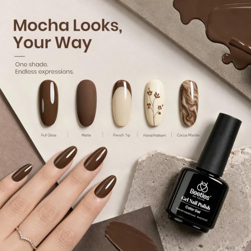Beetles Brown Gel Nail Polish - Coffee o’ Clock - 15ML Dark Brown