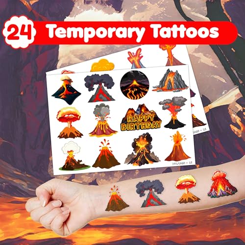 Volcano Party Favors Set - 48PCS Slap Bracelets & Tattoos